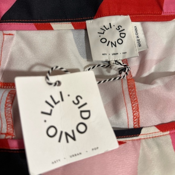 Lili Sidonio Short Geo Printed Funky Multicolor Broken Glass Pattern. NWT Large - Picture 13 of 16
